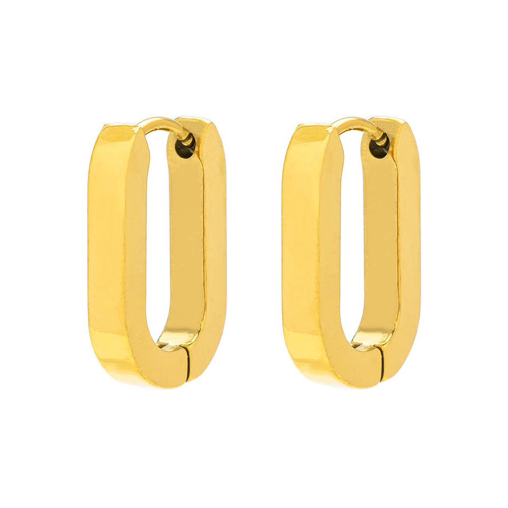 Gold Small Paperclip Drop Earrings