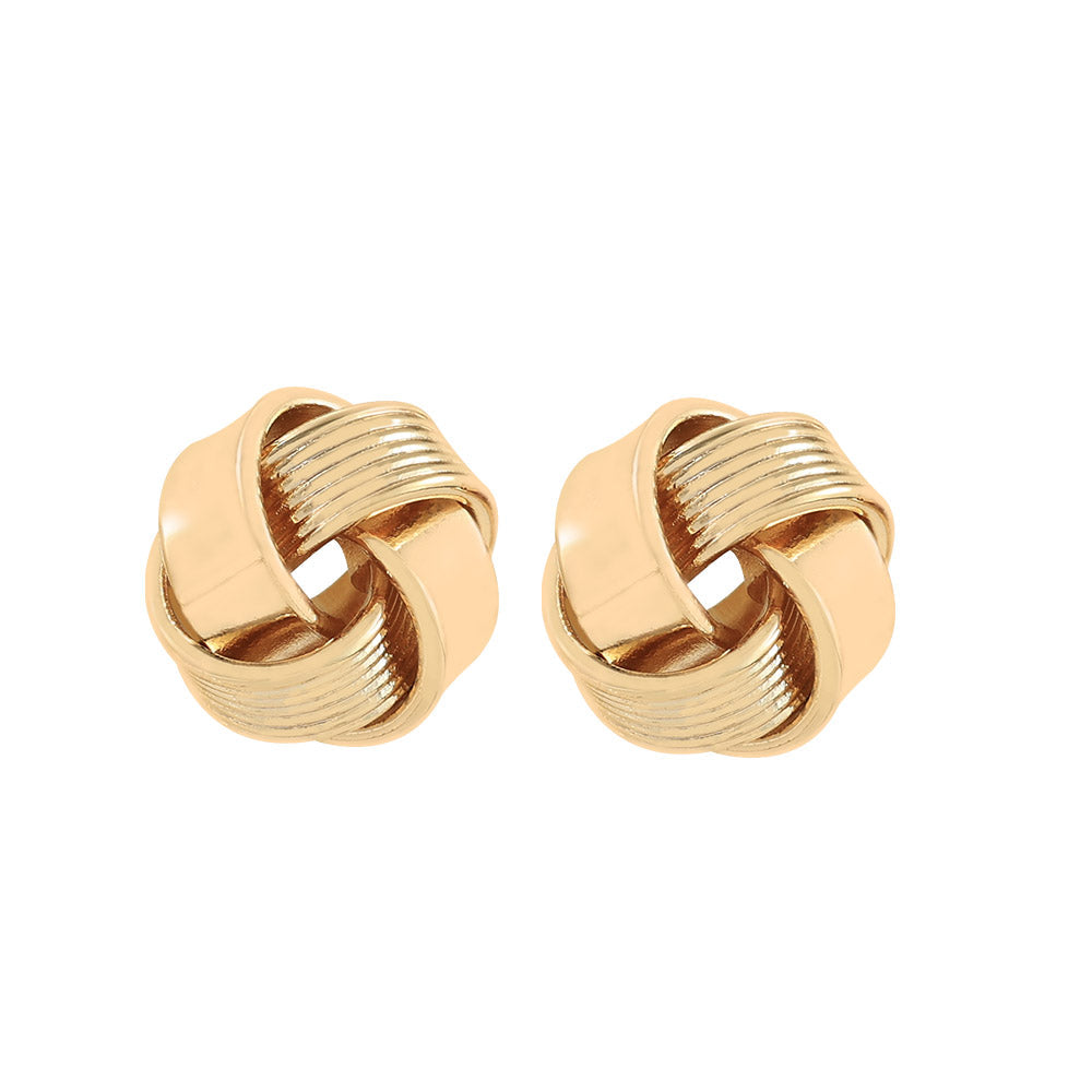 Gold Russian Knot Stud Earrings