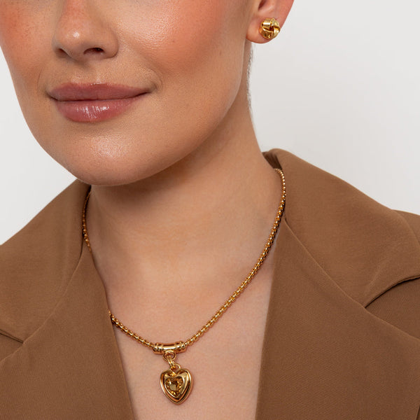 Gold Russian Knot Stud Earrings