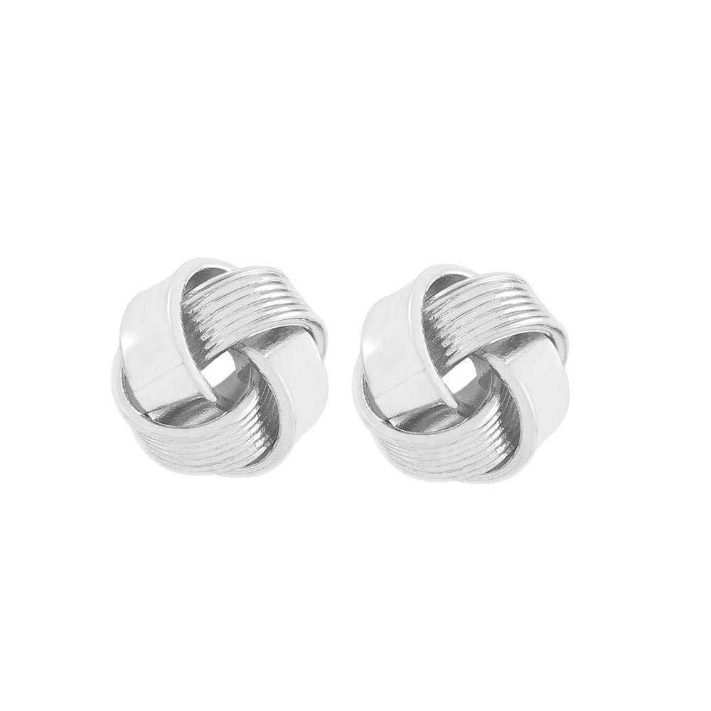 Silver Russian Knot Stud Earrings