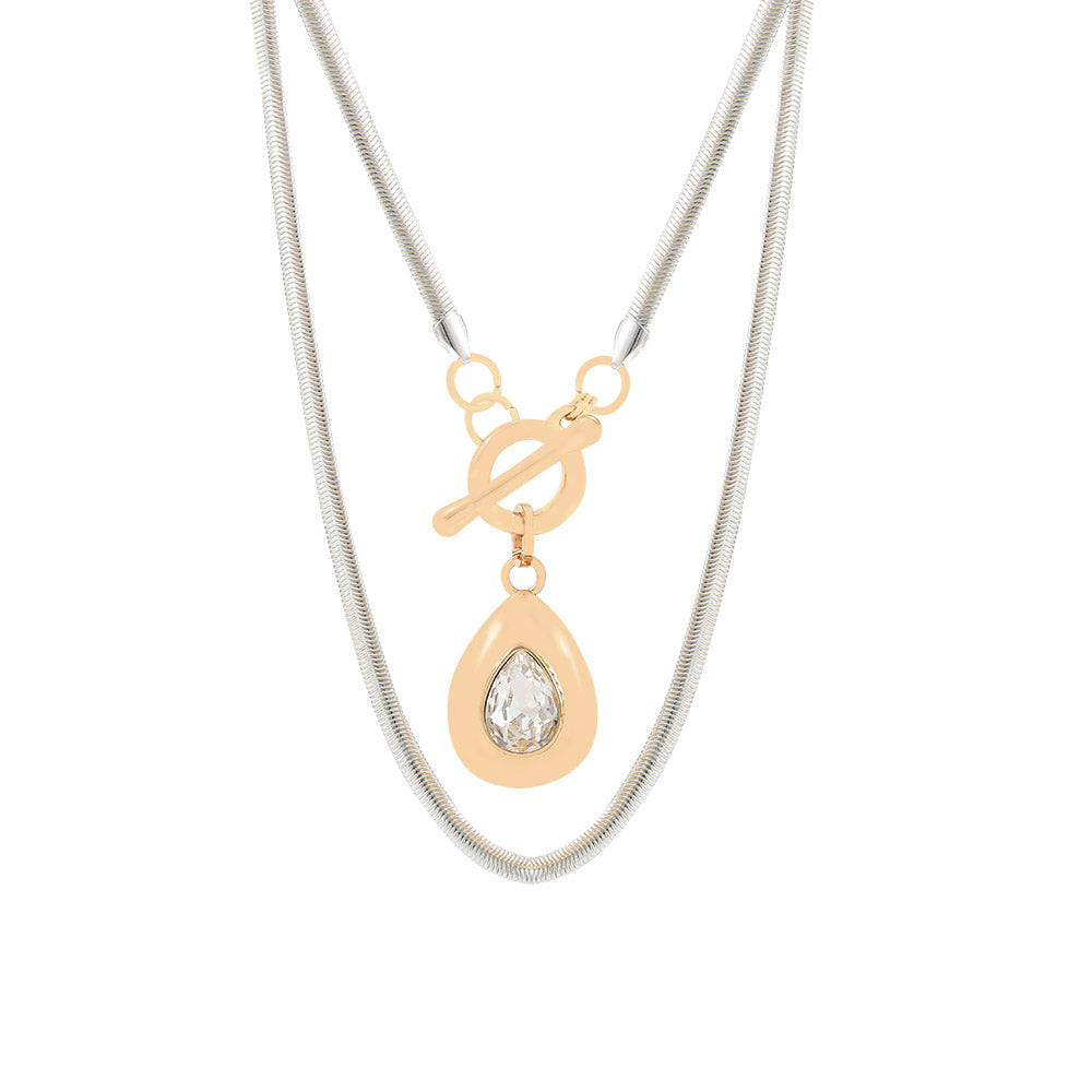 Kallie Mixed Metal Drop Necklace