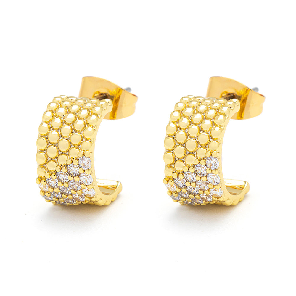 Gold Encrusted Hoop Earrings