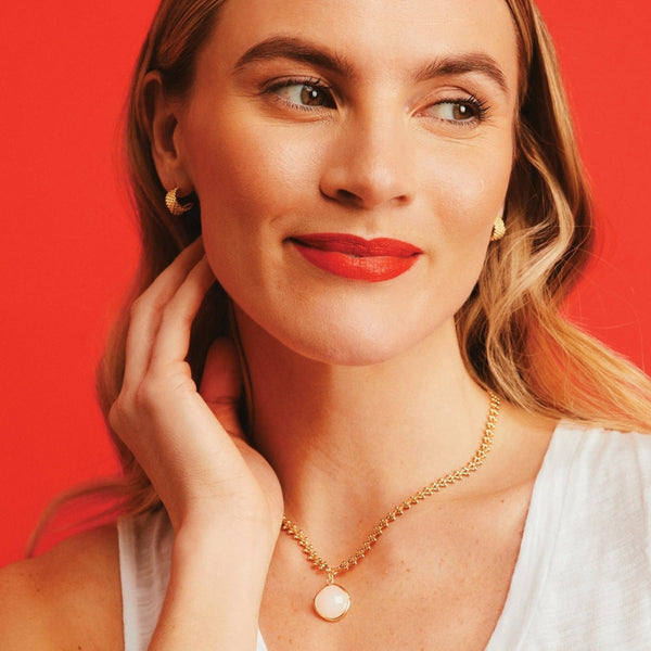 Gold Encrusted Hoop Earrings