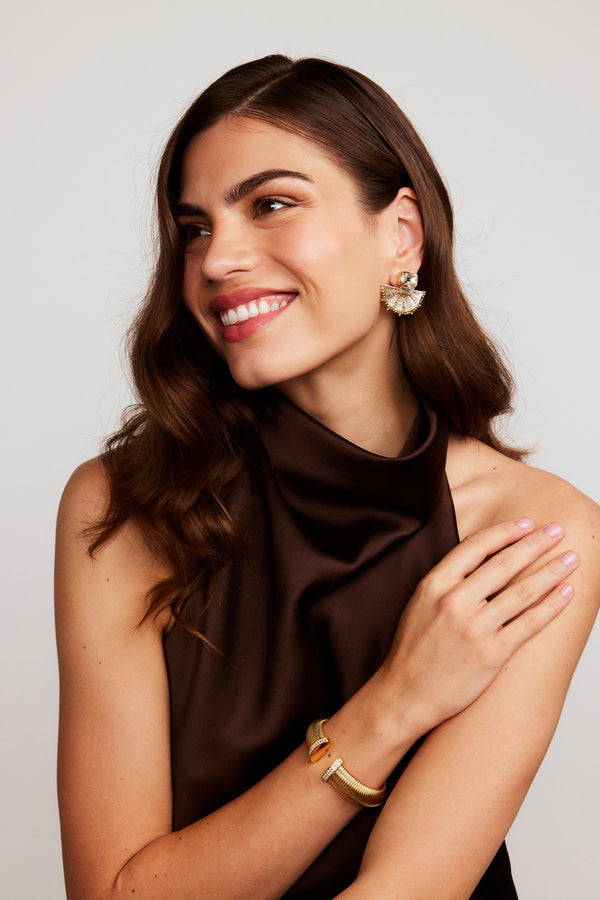 Angie Gold Beaded Earrings