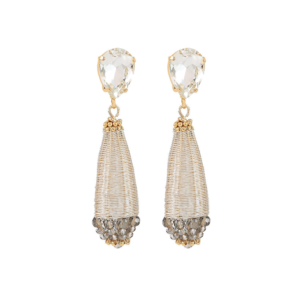 Anya Silver & Gold Beaded Drop Earrings
