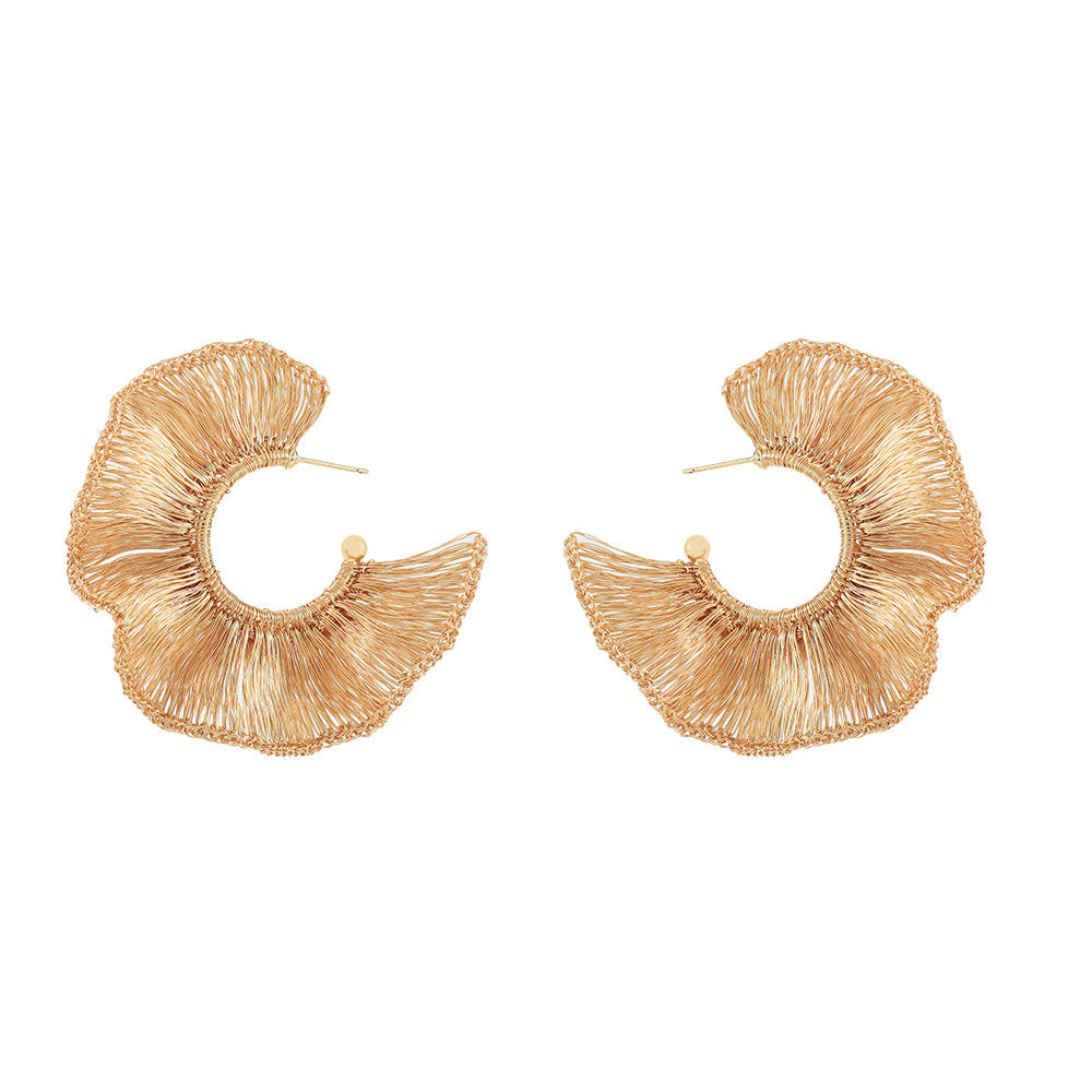 Analia Gold Beaded Statement Earrings