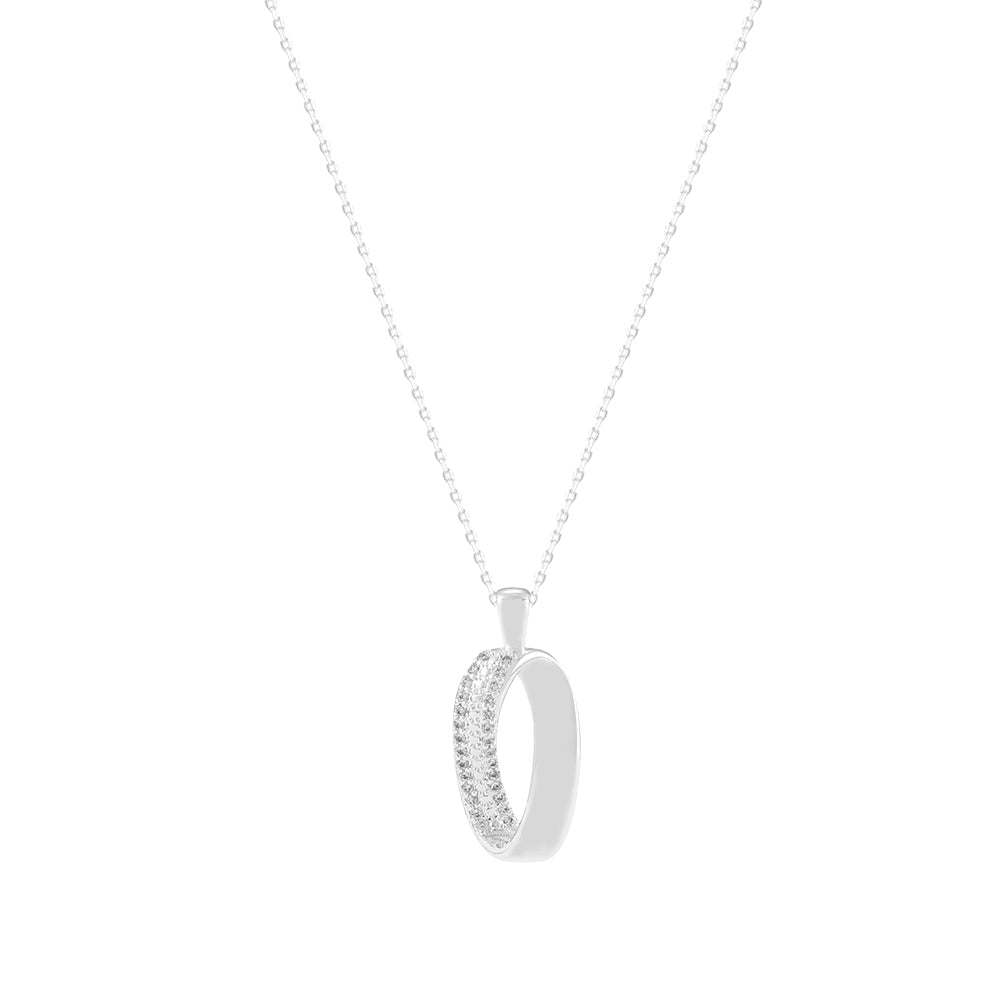 Silver Crystal Swirl Drop Necklace