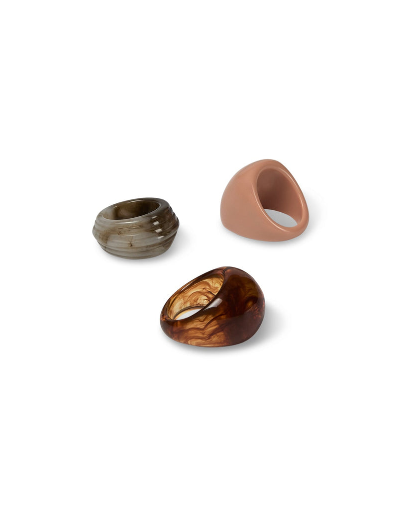 Whitby Natural Enamel Trio Ring Set