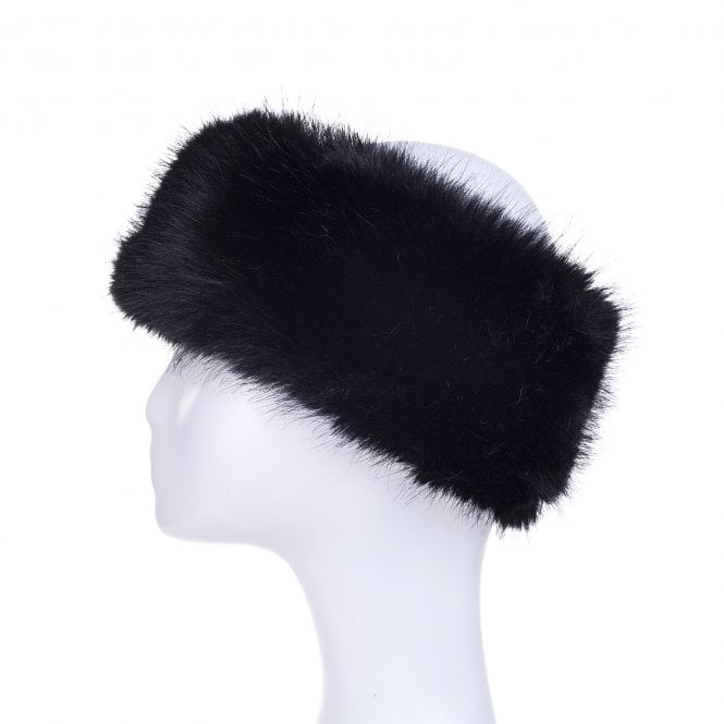 Raven Black Faux Fur Headband