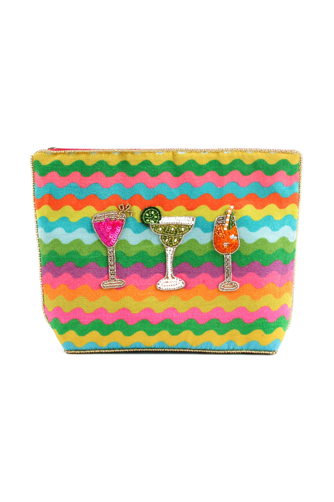 Summer Cocktails Beaded Medium Pouch