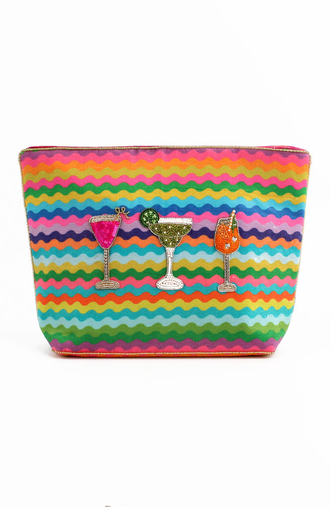 Summer Cocktails Embellished Large Pouch