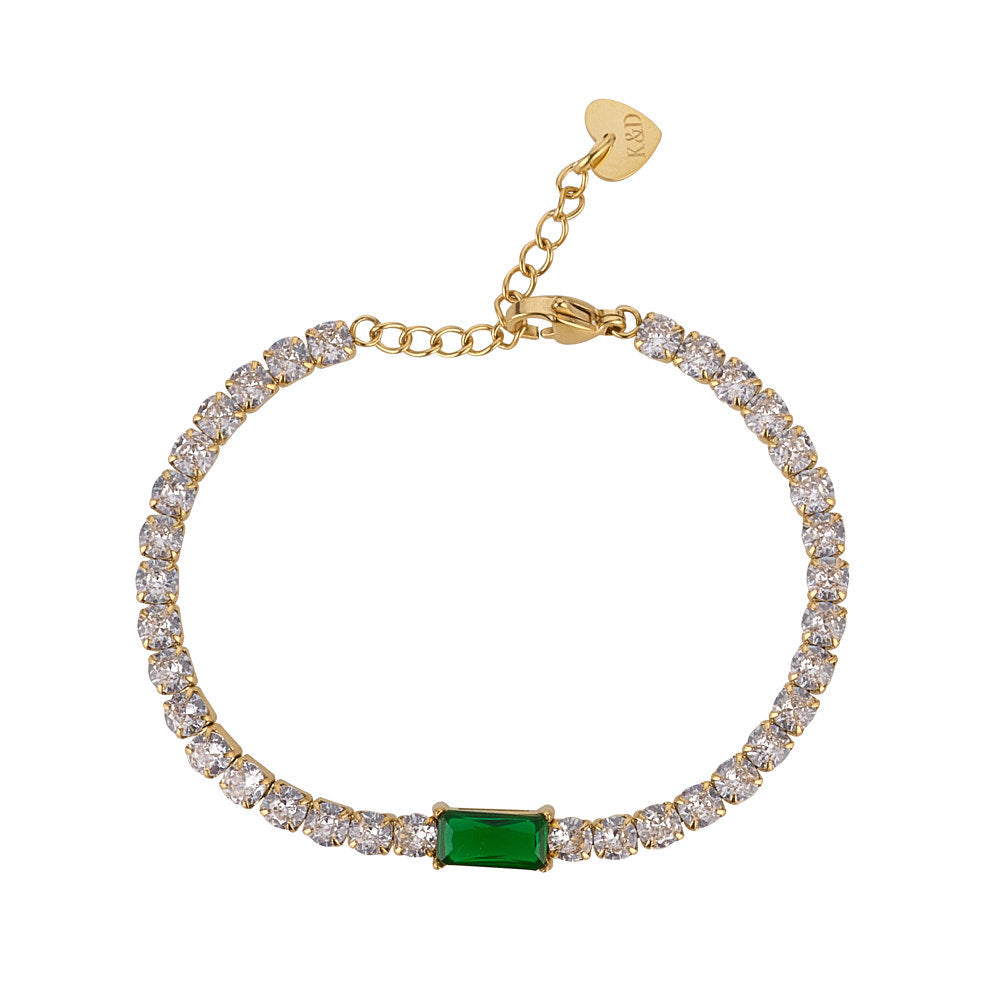 Emerald & Crystal Tennis Bracelet