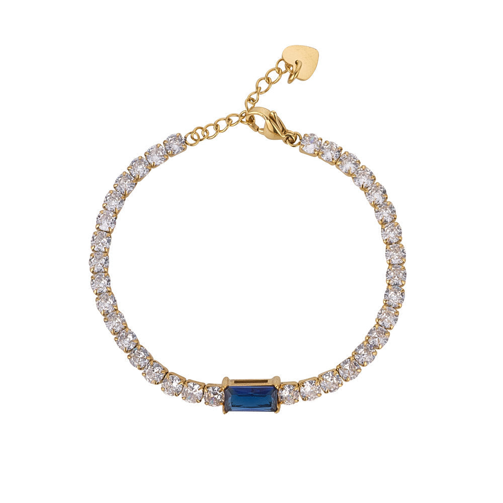 Sapphire & Gold Mesh Bracelet