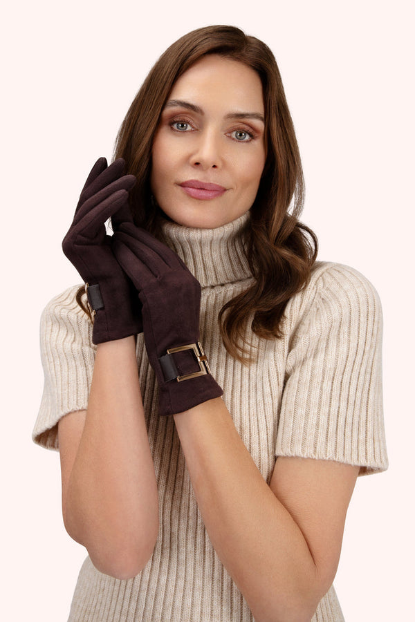 Powder Dana Chocolate Suede Gloves