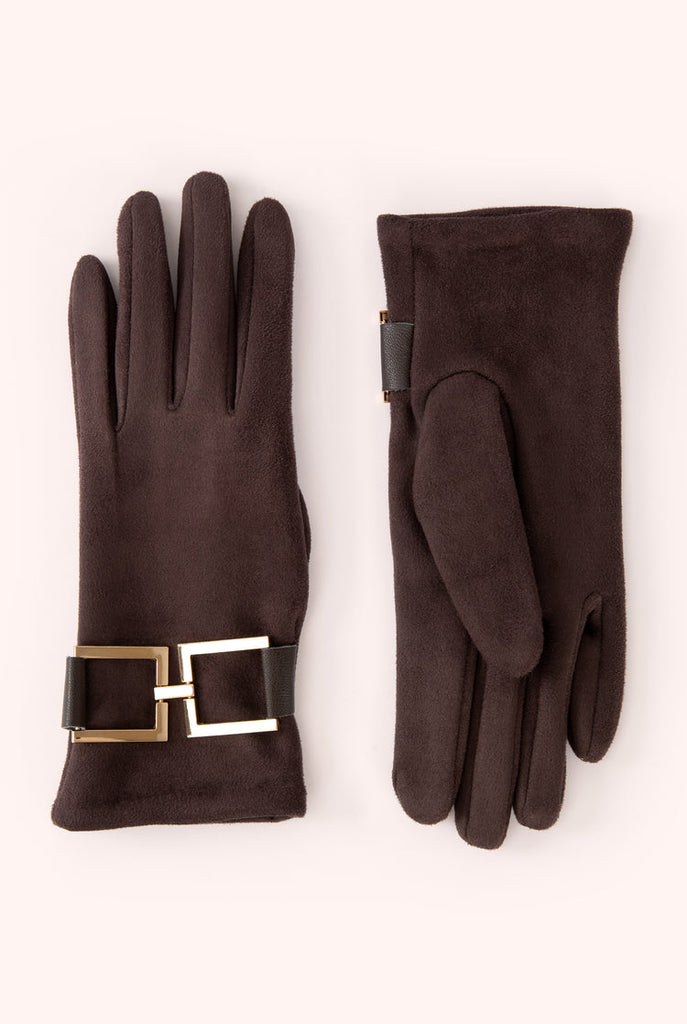 Powder Dana Chocolate Suede Gloves