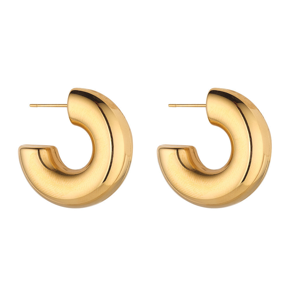 Large Chunky Gold Hoops