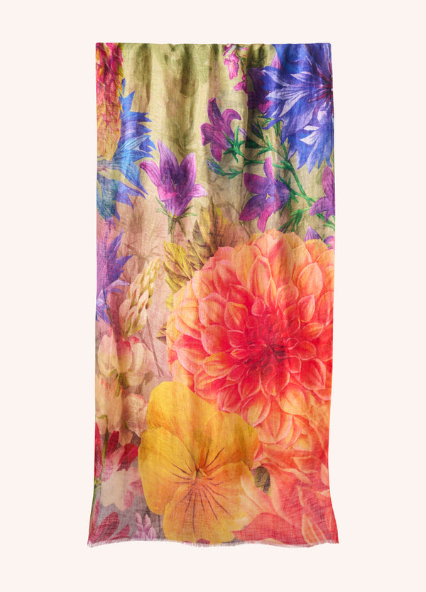 Powder Bountiful Blooms Linen/Cotton Scarf