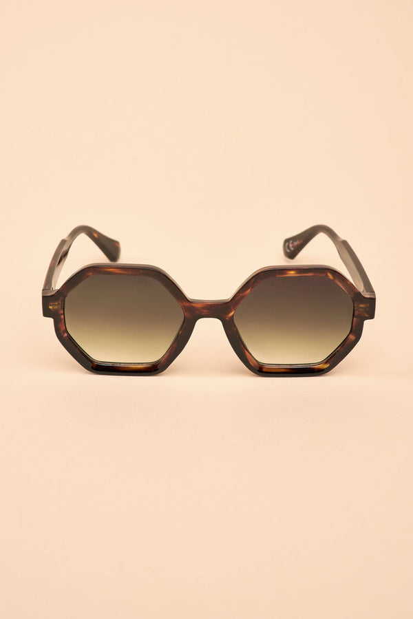 Powder Raven Hexagon Tortoiseshell Sunglasses