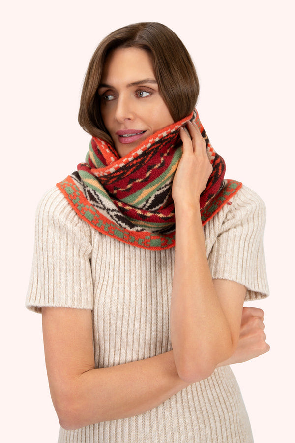 Powder Kayla Russet Fair Isle Snood Scarf