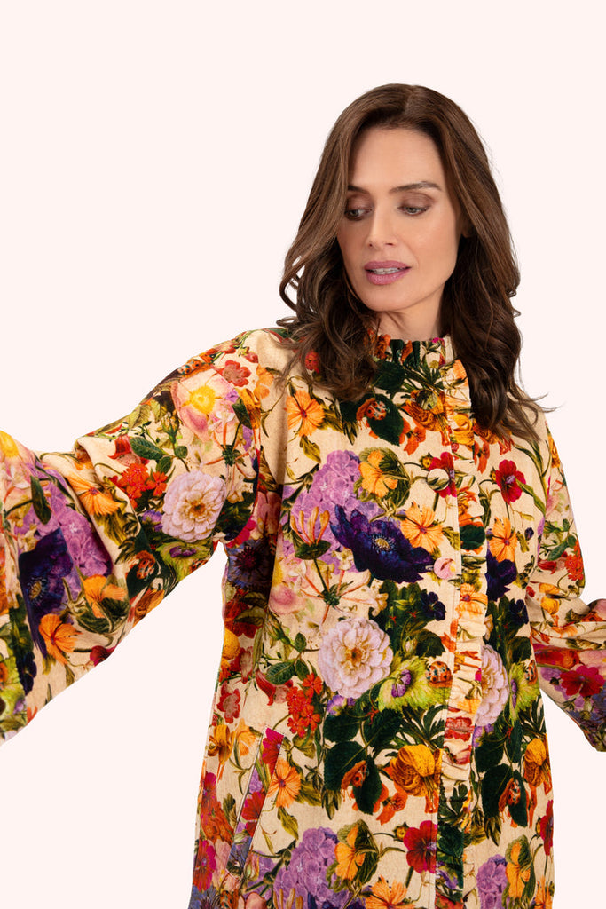 Powder Cream Posy Velvet Jacket