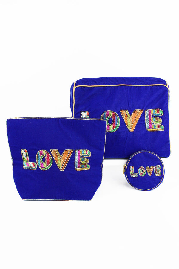 Love Blue Makeup Bag