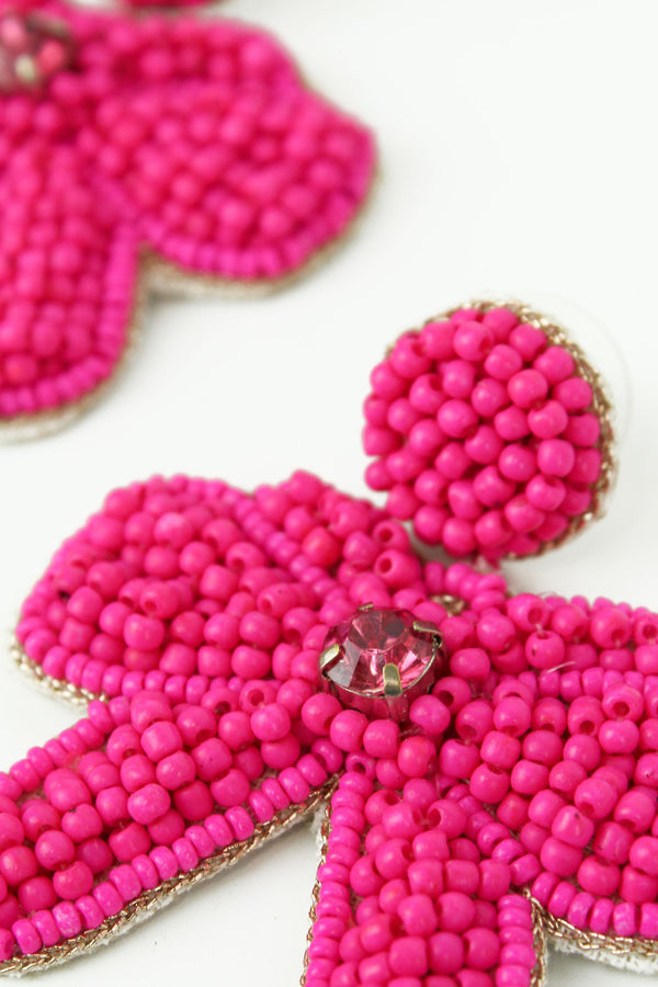 Hot Pink Bow Earrings