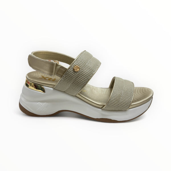 Gold Double Strap Wedge XTI Sandal
