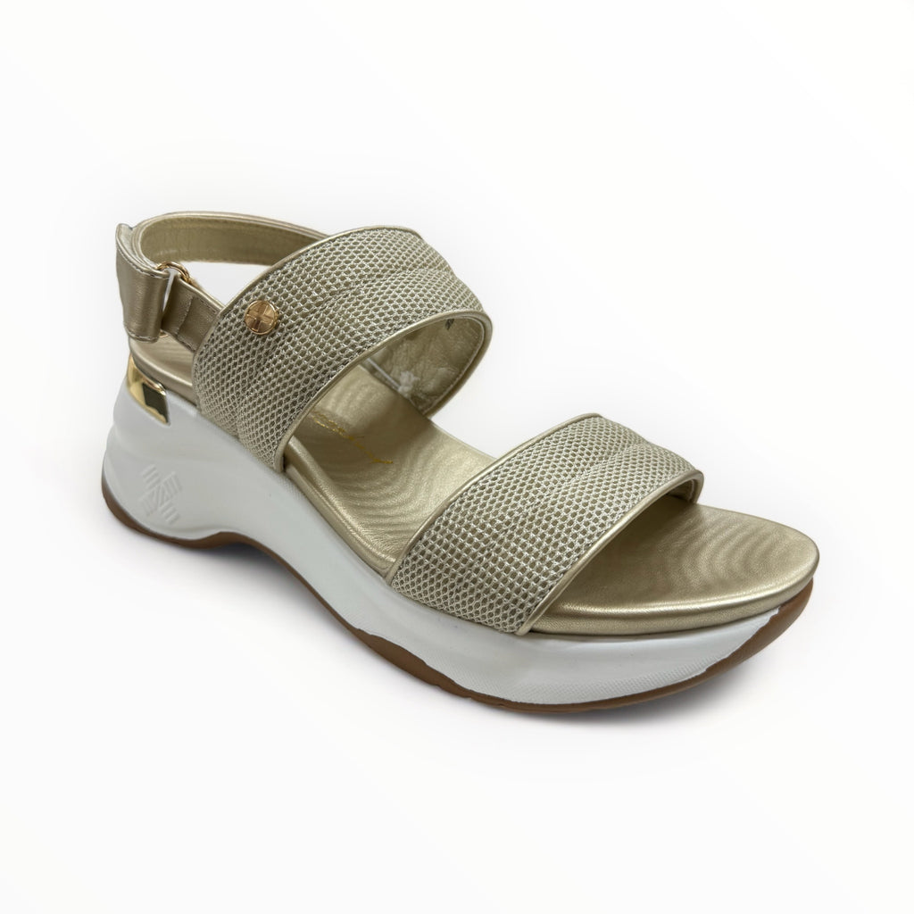 Gold Double Strap Wedge XTI Sandal