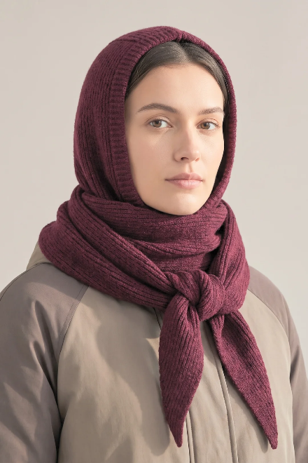Berry Hooded Scarf