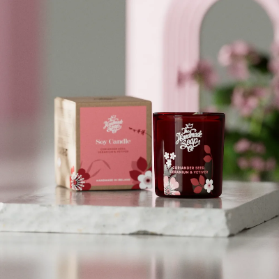Coriander Seed , Geranium & Vetiver Scented Soy Mini Candle 70g