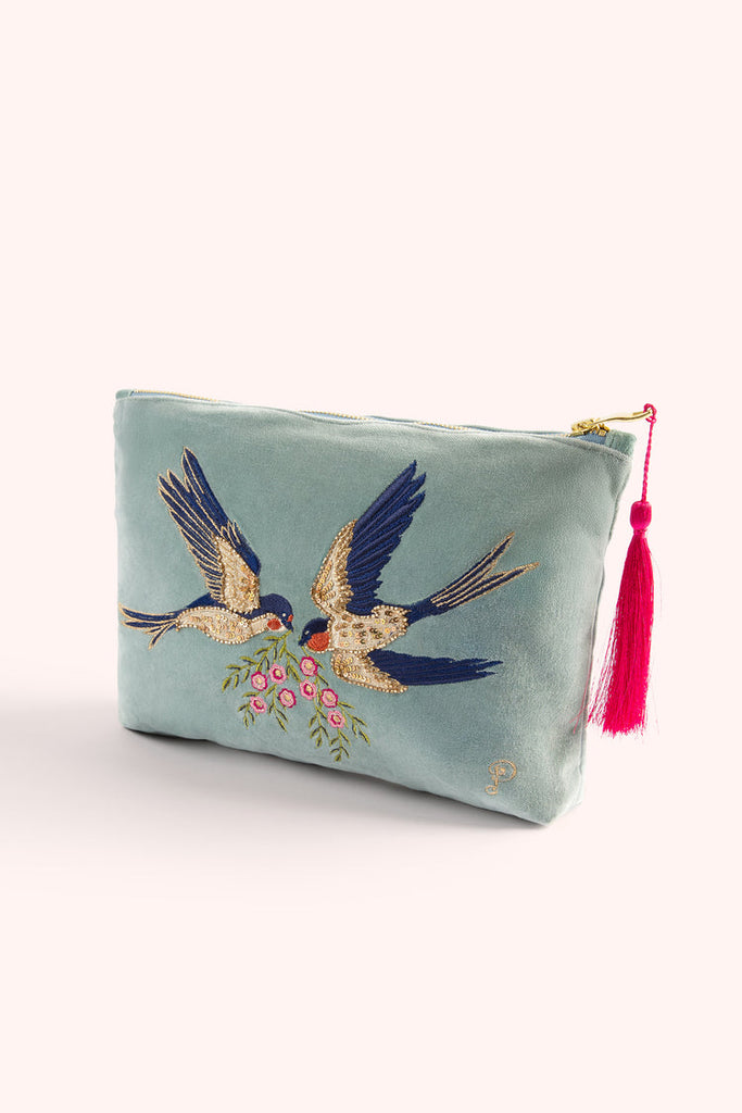 Powder Swooping Swallows Large Pouch