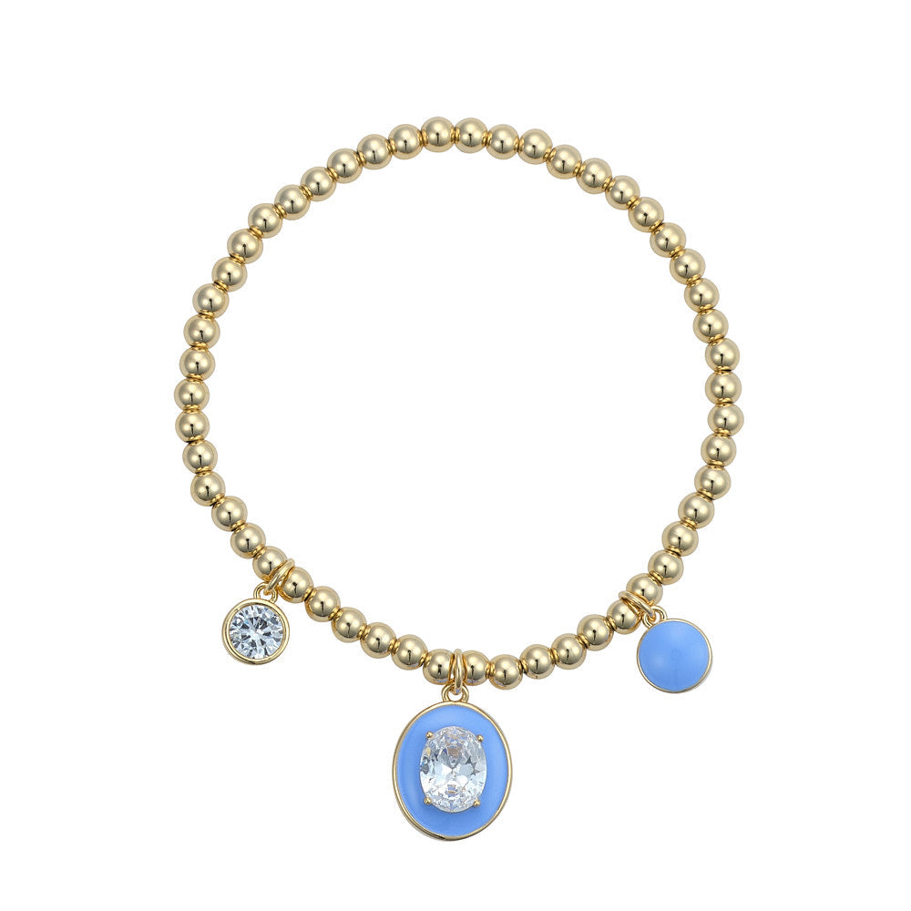 Gold & Blue Enamel Bracelet