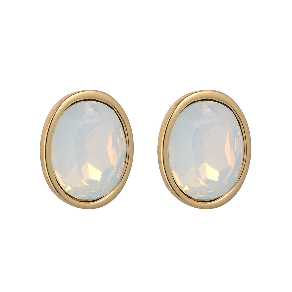 Alora Gold & White Opal Earrings
