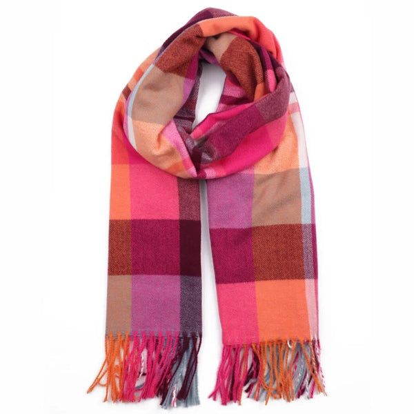 Pink Check Cosy Scarf