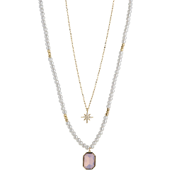 Rosewater Opal & Pearl Layered Necklace