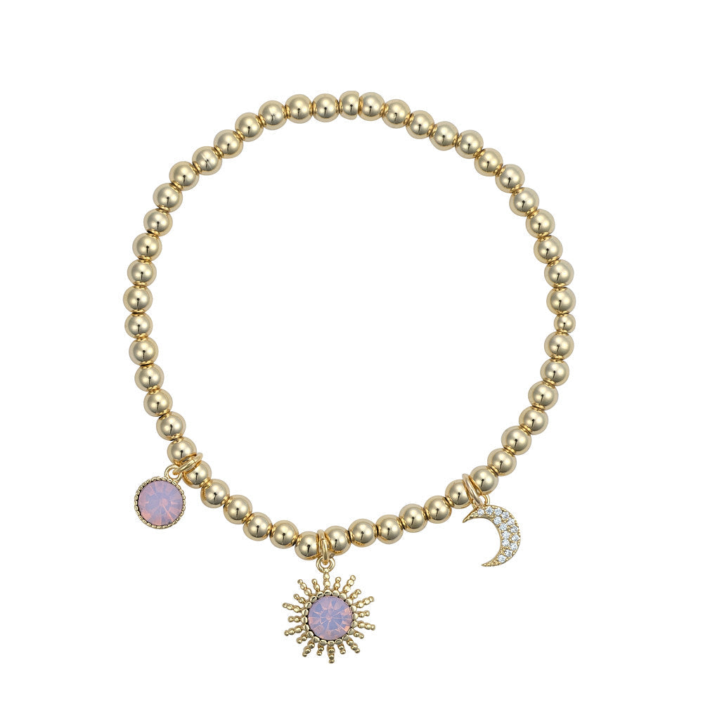 Rosewater Opal Gold Sunburst Braceler