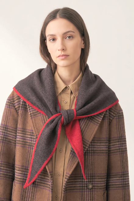 Brown & Red Triangle Heavyweight Scarf