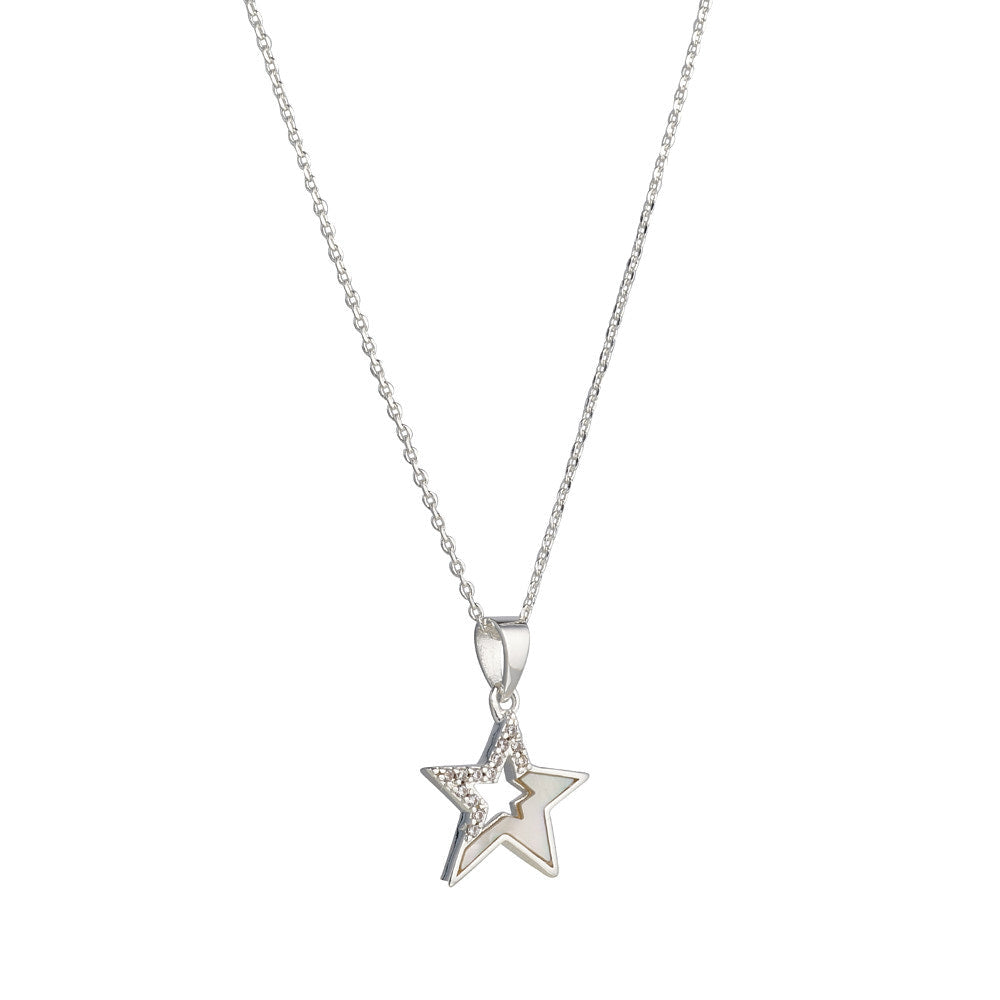 Silver Crystal Star Necklace
