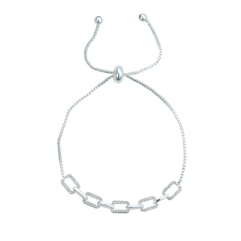 Silver Crystal Links Bracelet