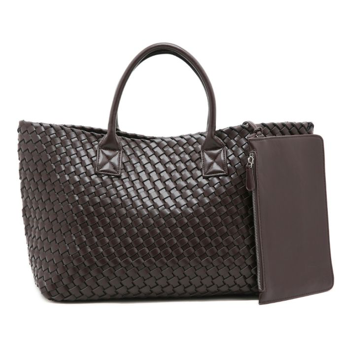 Chocolate Woven Oversized Tote Bag