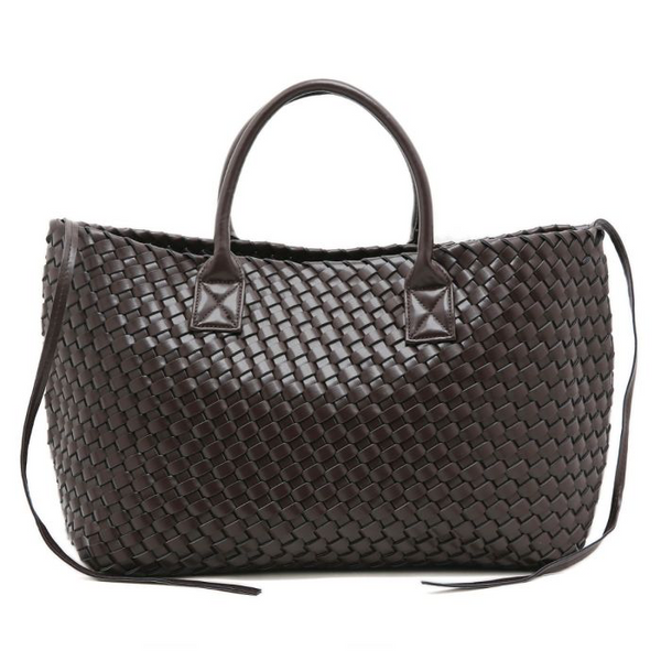 Chocolate Woven Oversized Tote Bag