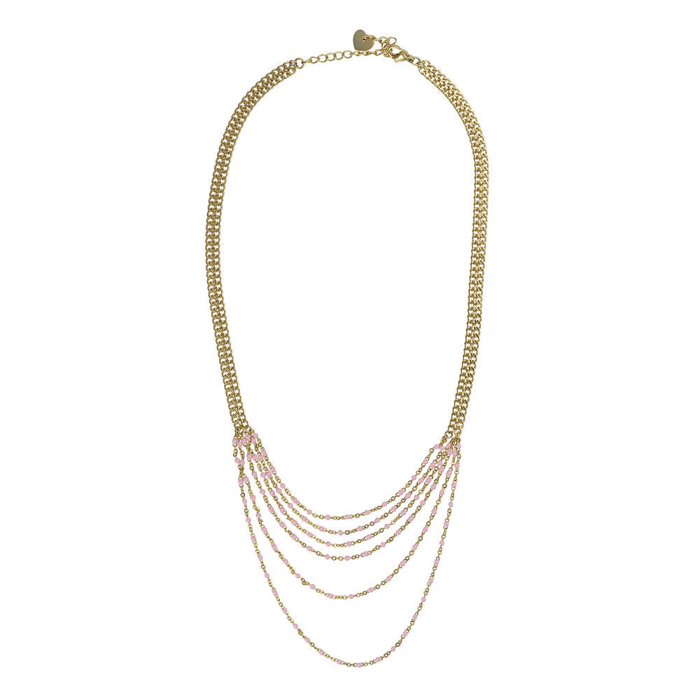 Raya Gold & Pink Layered Necklace
