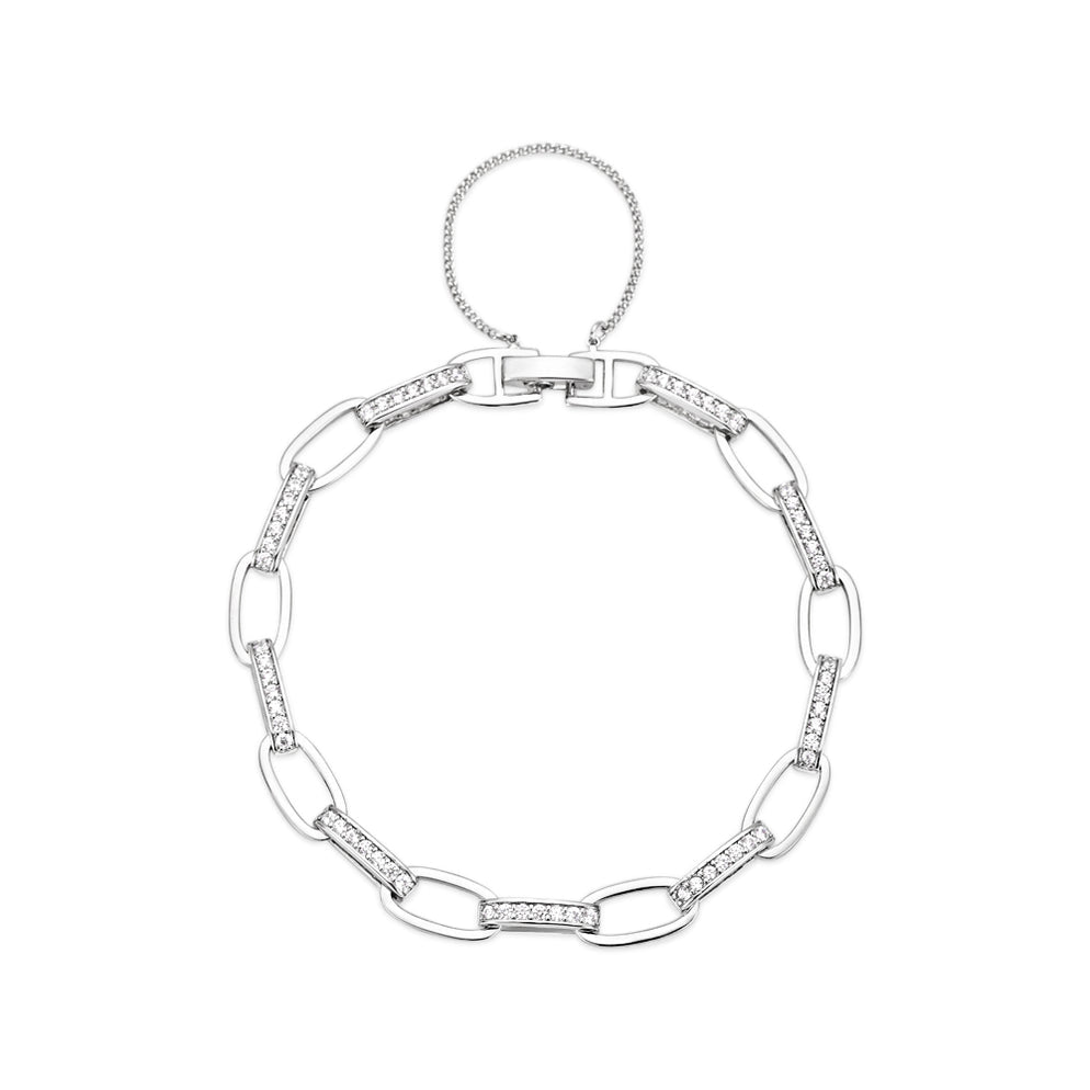 Silver & Crystal Link Bracelet