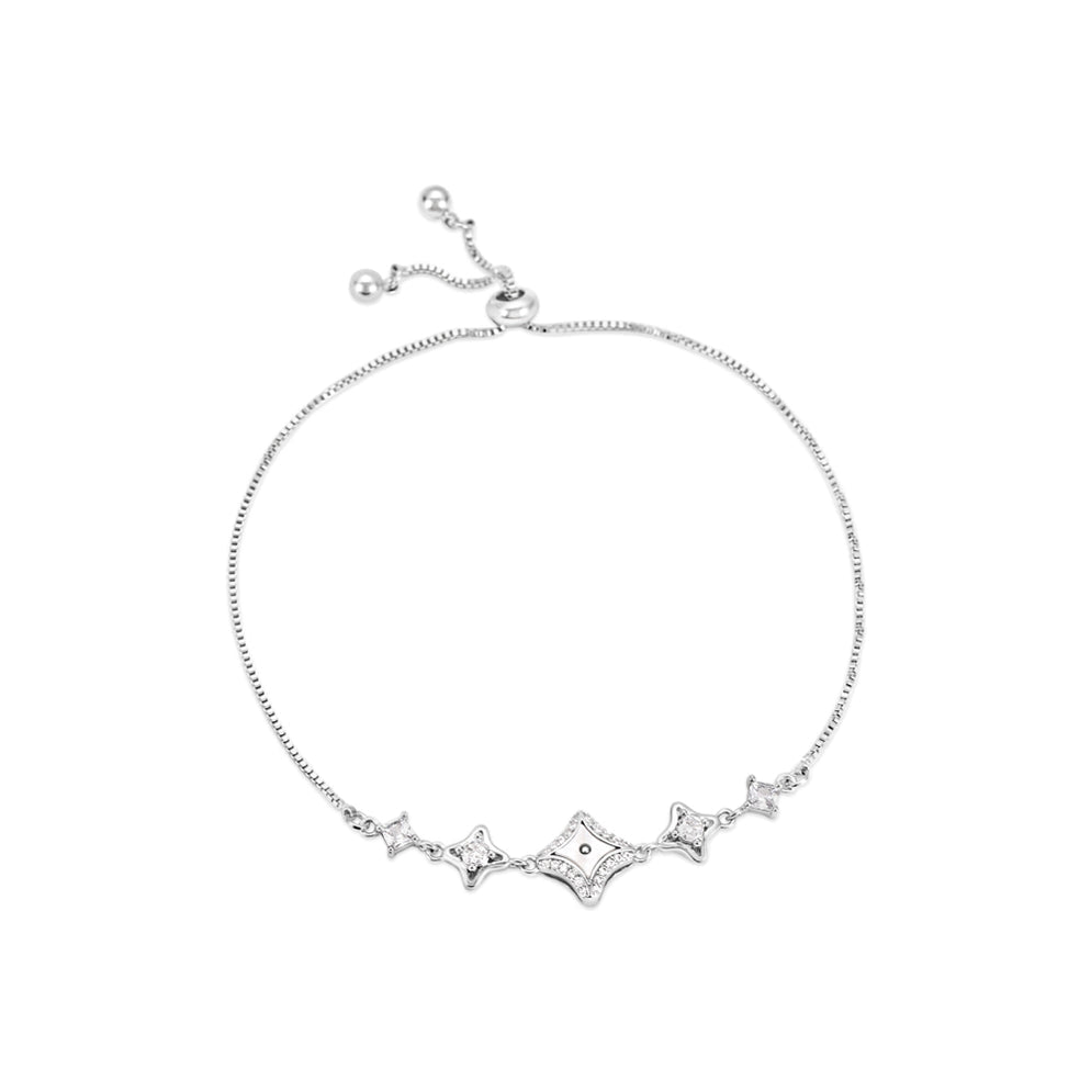 Silver & Crystal Club Draw In Bracelet
