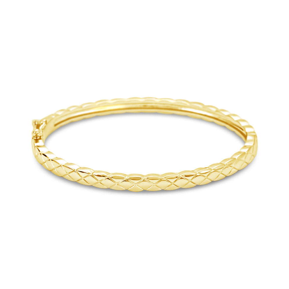 Gold Textured Bangle Bracelet