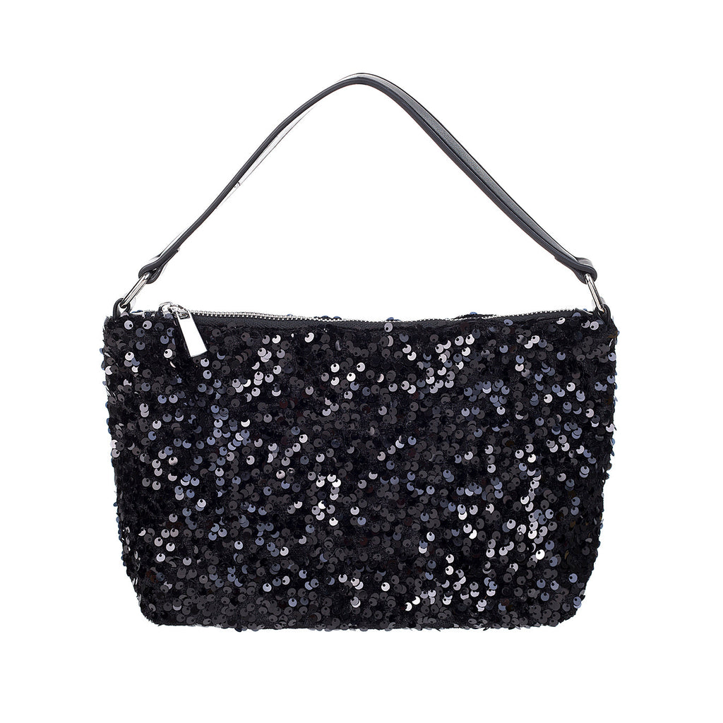 Black Sequin Embellished Clutch Bag