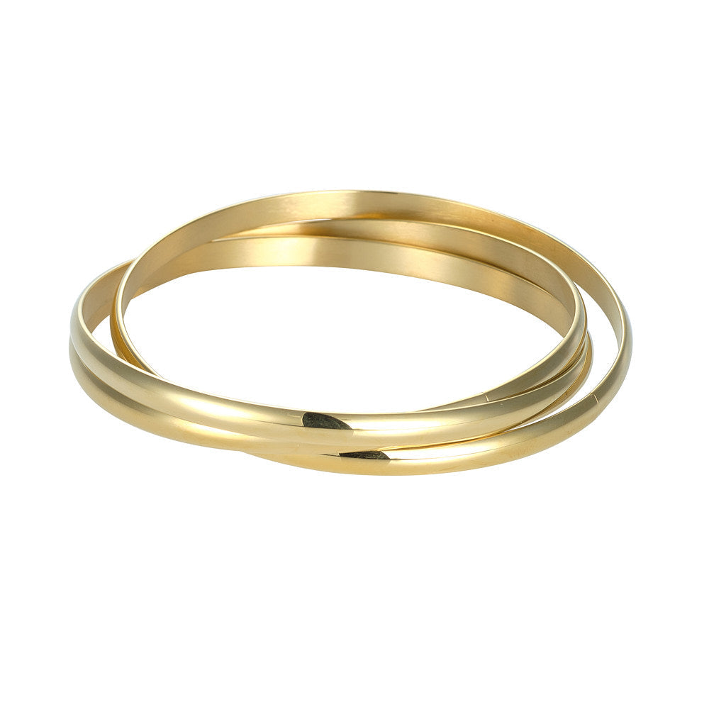 Marina Gold Triple Ring Bangle