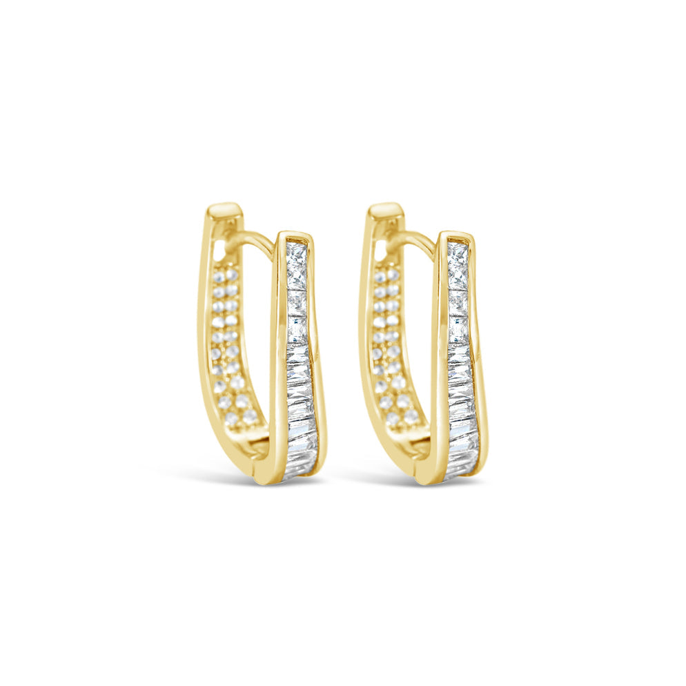 Gold Crystal Hoop Earrings