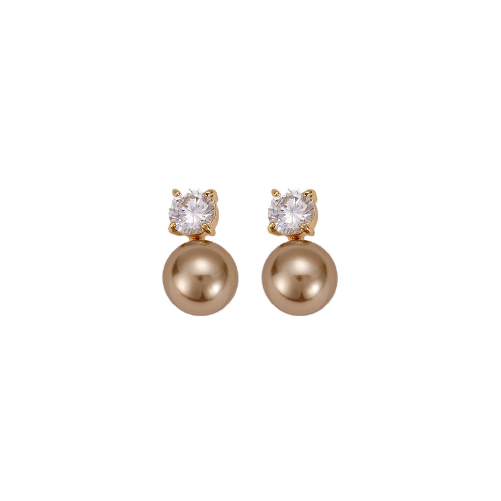 Gold Crystal & Gold Pearl Earrings