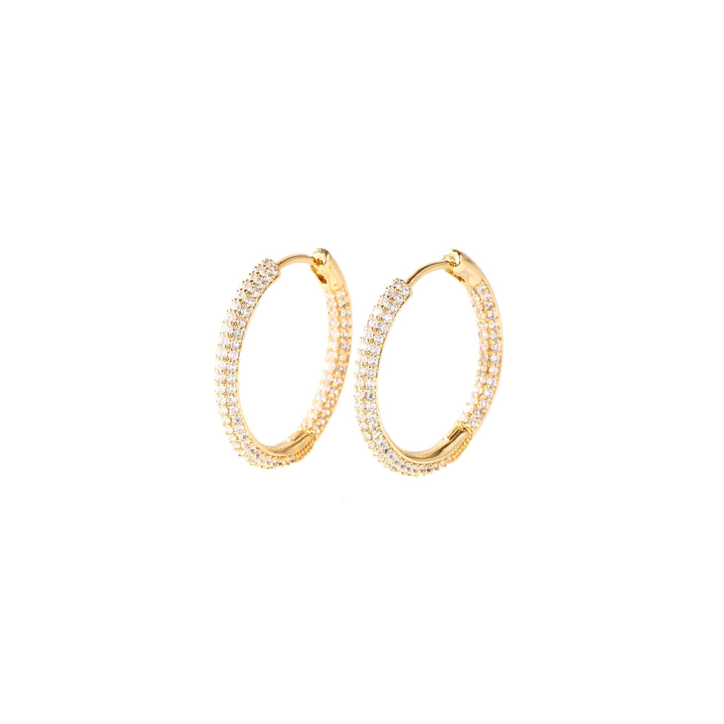 Gold Crystal Hoop Earrings